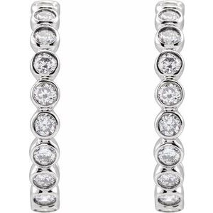 1/4 ct Diamond Bezel-Set Hoop Earrings