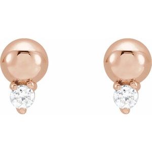 1/5 ct Diamond Accented Bead Earrings