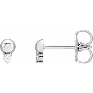 1/5 ct Diamond Accented Bead Earrings