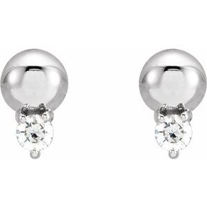 1/5 ct Diamond Accented Bead Earrings