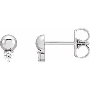 1/5 ct Diamond Accented Bead Earrings