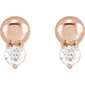 1/5 ct Diamond Accented Bead Earrings