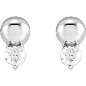 1/5 ct Diamond Accented Bead Earrings