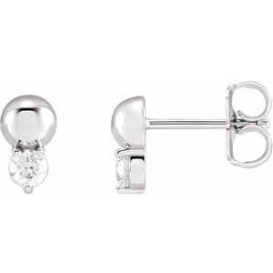 1/5 ct Diamond Accented Bead Earrings