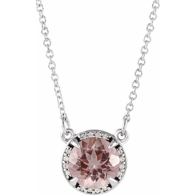 14k-white--natural-morganite-&-.04-ctw-natural-diamond-16"-necklace