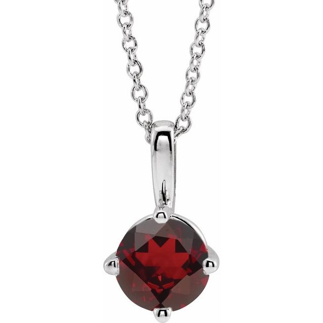 14k-white--natural-mozambique-garnet-solitaire-16-18"-necklace
