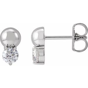 1/5 ct Diamond Accented Bead Earrings