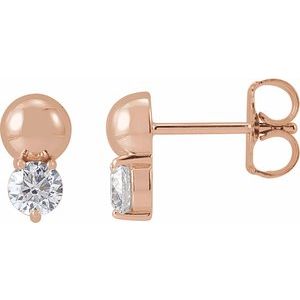 1/5 ct Diamond Accented Bead Earrings