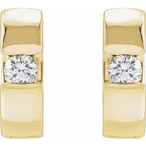 1/5 ct Diamond Accented Huggie Hoop Earrings