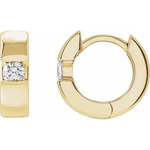 1/5 ct Diamond Accented Huggie Hoop Earrings
