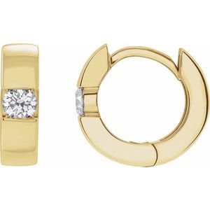 1/5 ct Diamond Accented Huggie Hoop Earrings