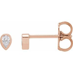 Diamond 1/10 ct Micro Pear Bezel Earrings