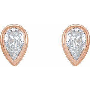 Diamond 1/10 ct Micro Pear Bezel Earrings