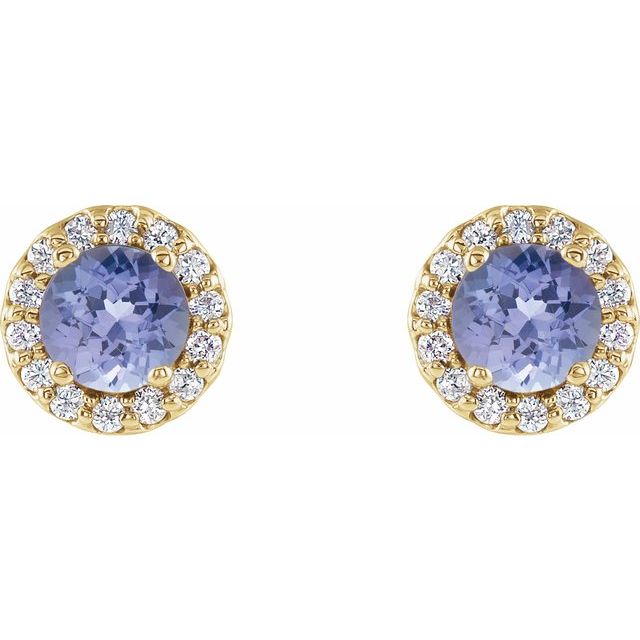 14K White Gold|Natural Blue Sapphire|4 mm