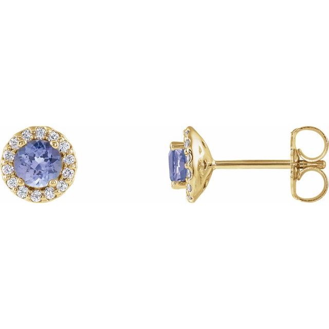 14K White Gold|Natural Blue Sapphire|4 mm