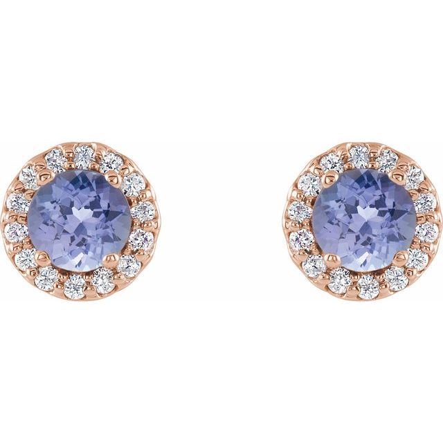 14K White Gold|Natural Blue Sapphire|4 mm