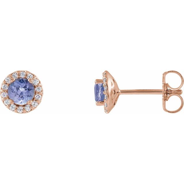 14K White Gold|Natural Blue Sapphire|4 mm