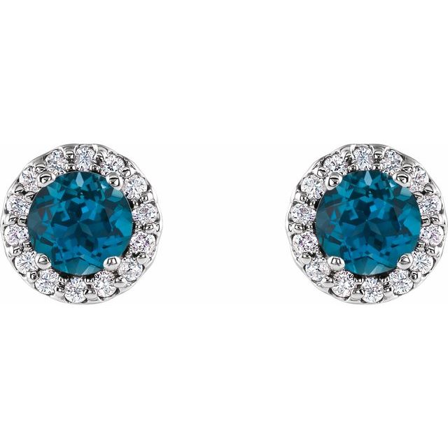 14K White Gold|Natural Blue Sapphire|4 mm