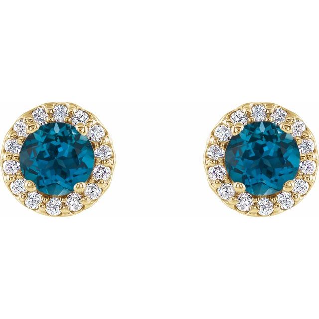 14K White Gold|Natural Blue Sapphire|4 mm