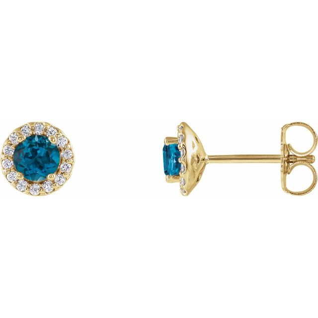 14K White Gold|Natural Blue Sapphire|4 mm