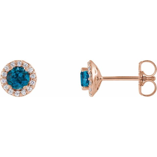 14K White Gold|Natural Blue Sapphire|4 mm