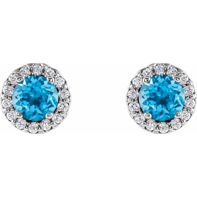 14K White Gold|Natural Blue Sapphire|4 mm
