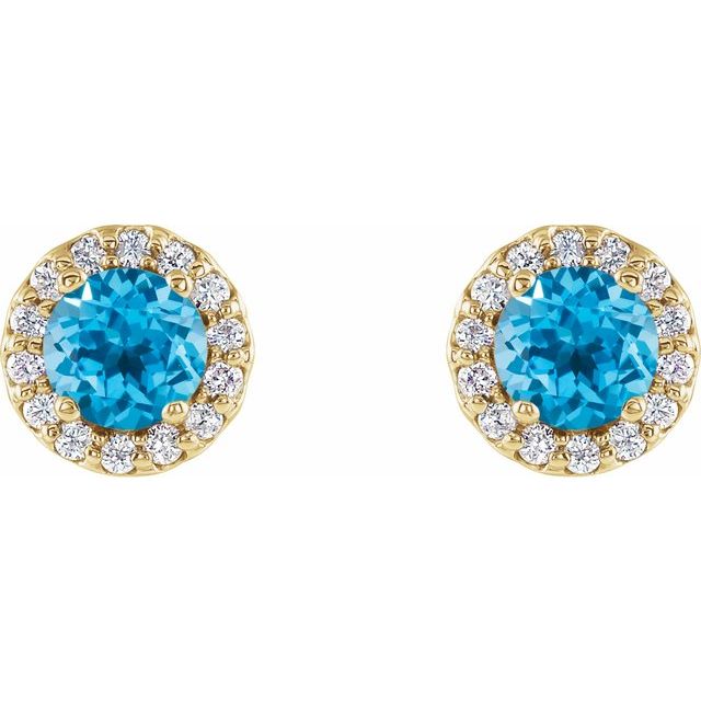 14K White Gold|Natural Blue Sapphire|4 mm