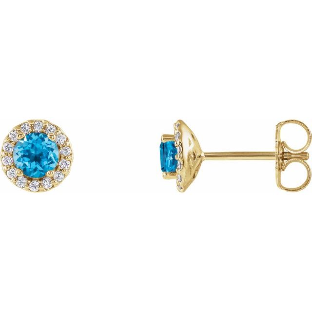 14K White Gold|Natural Blue Sapphire|4 mm