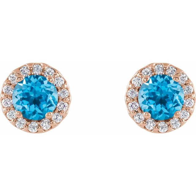 14K White Gold|Natural Blue Sapphire|4 mm