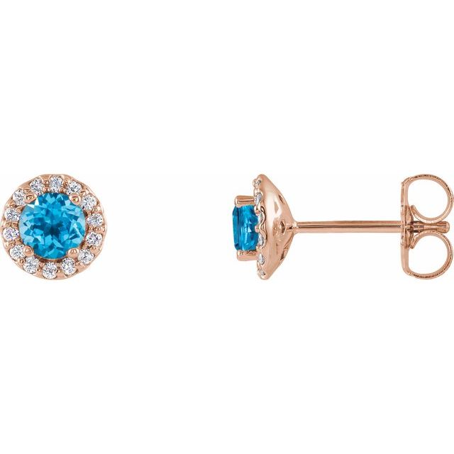 14K White Gold|Natural Blue Sapphire|4 mm