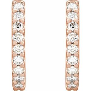 1/4 ct Natural Diamond Accented Huggie Earrings