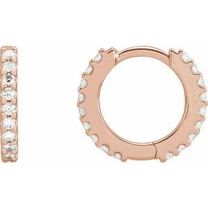 1/4 ct Natural Diamond Accented Huggie Earrings