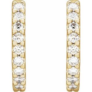 1/4 ct Natural Diamond Accented Huggie Earrings