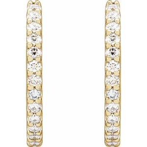 1/4 ct Natural Diamond Accented Huggie Earrings