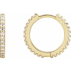 1/4 ct Natural Diamond Accented Huggie Earrings