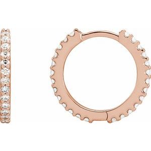 1/4 ct Natural Diamond Accented Huggie Earrings