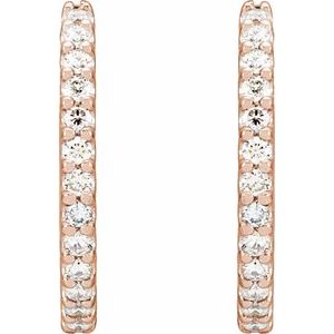 1/4 ct Natural Diamond Accented Huggie Earrings