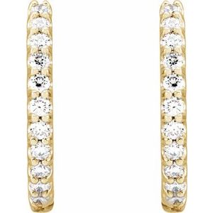 1/4 ct Natural Diamond Accented Huggie Earrings