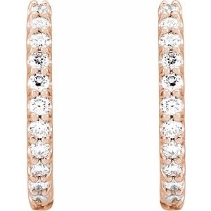 1/4 ct Natural Diamond Accented Huggie Earrings