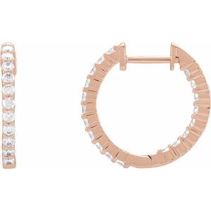 1 ct Diamond Inside-Outside Hoop Earrings