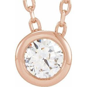 Diamond 1/10 ct Solitaire Bezel-Set Necklace