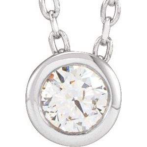 Diamond 1/10 ct Solitaire Bezel-Set Necklace