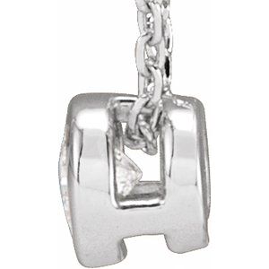 Diamond 1/10 ct Solitaire Bezel-Set Necklace