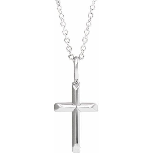14k-white-knife-edge-cross-16-18"-necklace