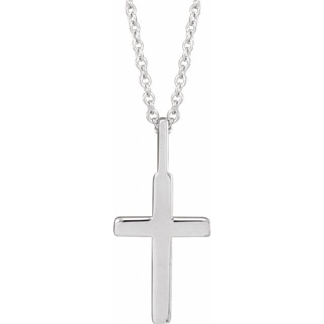 14k-white-knife-edge-cross-16-18"-necklace