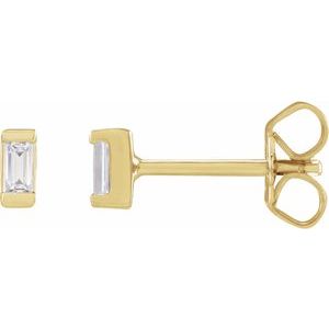 3/8 ct Lab-Grown Diamond Straight Baguette Bezel-Set Stud Earrings
