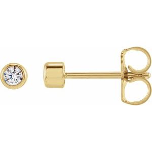 1/6 ct Lab-Grown Diamond Round Bezel-Set Stud Earrings