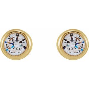1/6 ct Lab-Grown Diamond Round Bezel-Set Stud Earrings