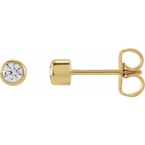 1/6 ct Lab-Grown Diamond Round Bezel-Set Stud Earrings