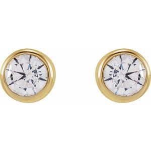 1/6 ct Lab-Grown Diamond Round Bezel-Set Stud Earrings